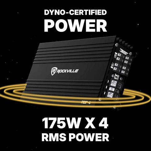 Rockville RDF-4 4-Channel Class D Car Amplifier, 1400w Peak / 700w RMS, Compact Design, Tiffany RCA in Saudi Arabia
