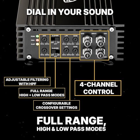 Rockville RDF-4 4-Channel Class D Car Amplifier, 1400w Peak / 700w RMS, Compact Design, Tiffany RCA in Saudi Arabia