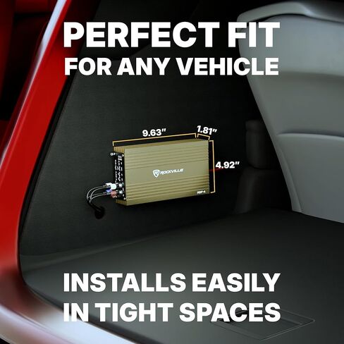 Rockville RDF-4 4-Channel Class D Car Amplifier, 1400w Peak / 700w RMS, Compact Design, Tiffany RCA in Saudi Arabia