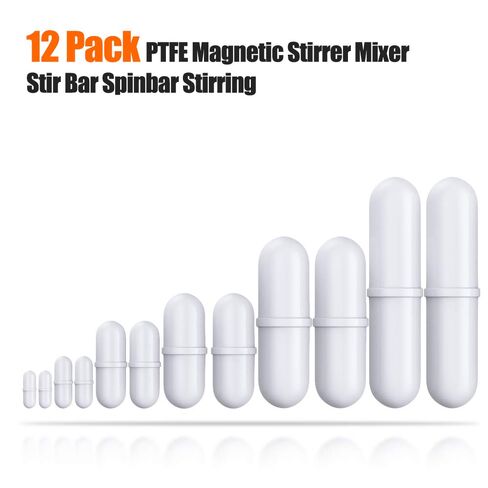 Magnetic Stir Bar PTFE Magnetic Stirrer/Mixer Bar. Spinbar Teflon Octagon Magnetic Stirring Bar, 12 Pcs Set, White in Saudi Arabia