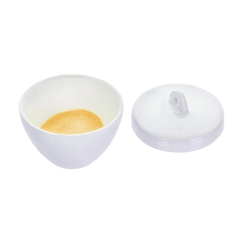 EISCO Porcelain Crucible with Lid - Capacity 50mL, Height 37mm, Dia. 64mm - Squat Form in Kuwait
