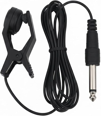 Universal Clip-On Contact Microphone Pickup for Acoustic Guitar Violin Ukulele - Professional Piezo Transducer for Tuner with 8ft (2.3M) Cable & 6.35mm (1/4 Inch) Jack in Kuwait