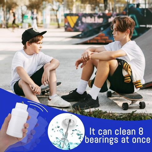 Skate Shoes Bearing Cleaning Bottle Skate Bearings Cleaning Unit Leak Proof Skateboard Tool Kit Cleaner for Roller Skates, Skateboards, Scooters in Saudi Arabia