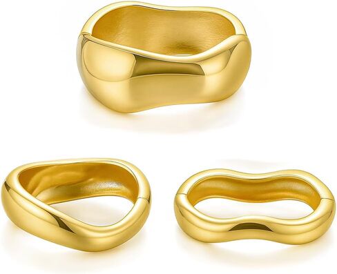 Chunky Gold Bangle Bracelets for Women Trendy Silver Irregular Statement Cuff Bracelets Stack Wide Wire Minimalist Fashion Jewelry in Kuwait