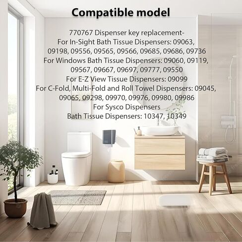 770767 Paper Towel Dispenser Key for Kimberly Clark,JRT Junior, in-Sight and Windows Single and Twin roll Bath Tissue dispensers 4Pack in Kuwait