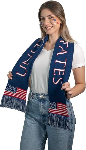Premium USA Soccer Team Scarf for Fans — Knit Accessory for Supporters, 2026 World Cup in Saudi Arabia