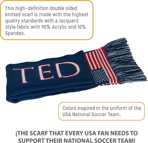 Premium USA Soccer Team Scarf for Fans — Knit Accessory for Supporters, 2026 World Cup in Saudi Arabia