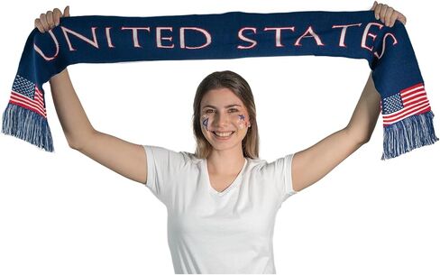Premium USA Soccer Team Scarf for Fans — Knit Accessory for Supporters, 2026 World Cup in Saudi Arabia