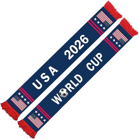 USA Scarf, Soccer Knit Scarf, America Scarves, Great Gift for USA Soccer Fans in Kuwait