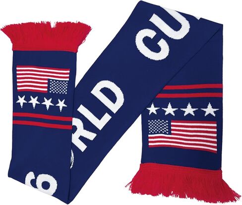 USA Scarf, Soccer Knit Scarf, America Scarves, Great Gift for USA Soccer Fans in Kuwait
