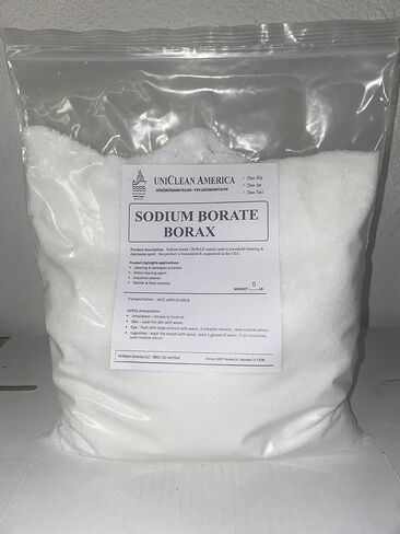 رباعي بورات الصوديوم - درجة نقاء عالية 99% بورات الصوديوم - مسحوق التنظيف وإزالة البقع - عالي النقاء، صنع في الولايات المتحدة الأمريكية - الوزن 10 رطل in Kuwait