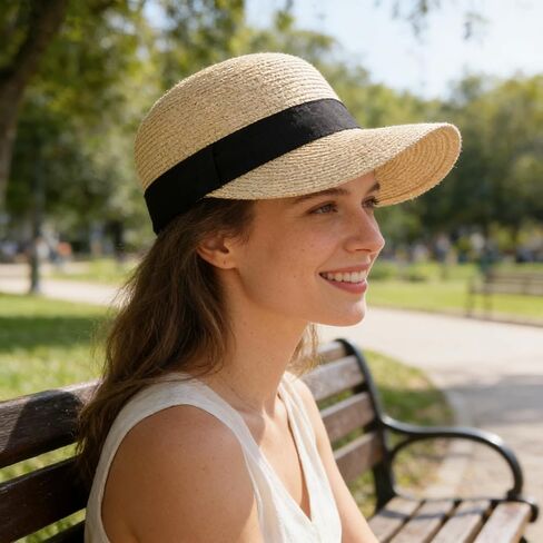 Foldable Floppy Straw Visor Hat Women's Solid Color Summer Sun Hat for Beach Travel & Casual Wear in Saudi Arabia