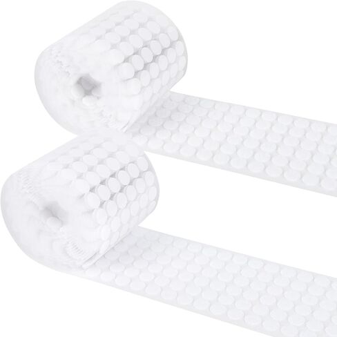 ملصقات لاصقة بخطاف وحلقة | 504 زوجًا (1008 قطعة) من نقاط الصمغ مزدوجة الجوانب، بدون فوضى وعصا فورية | 0.59 بوصة (15 ملم) نقاط بيضاء مستديرة للحرف اليدوية والفصول الدراسية والمكتب والاستخدام المنزلي in Kuwait