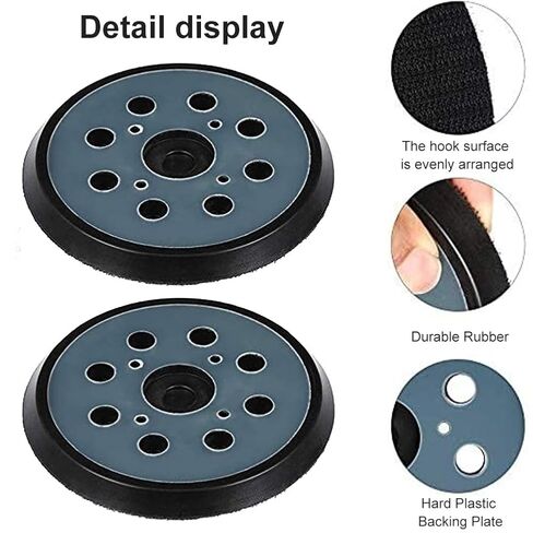 2pcs 5 Inch 8 Holes Orbital Sander Replacement Pad Compatible with DeWalt, Hook and Loop Replacement Backing Sanding Pad for Most Grinders with 4 Screws Holes in Saudi Arabia