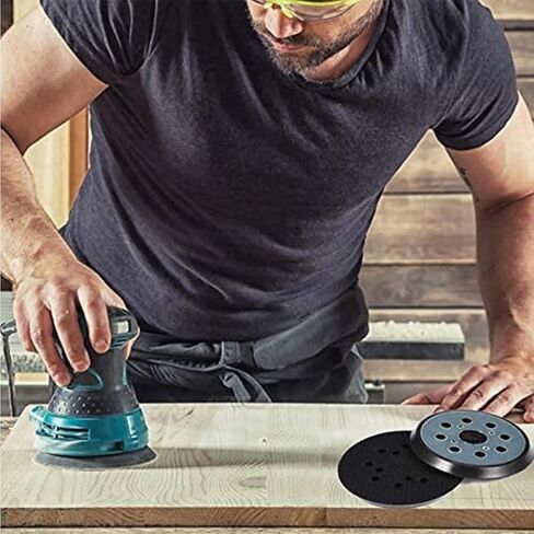 2pcs 5 Inch 8 Holes Orbital Sander Replacement Pad Compatible with DeWalt, Hook and Loop Replacement Backing Sanding Pad for Most Grinders with 4 Screws Holes in Saudi Arabia