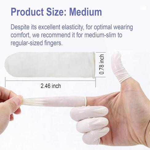 Disposable Latex Finger Cots, Medium Size Waterproof Finger Protectors, Anti-Slip Powder-Free Finger Sleeves for Electronics Repair, Crafting, Beauty Nail Art & Household Use (Approx. 105 PCS) in Saudi Arabia