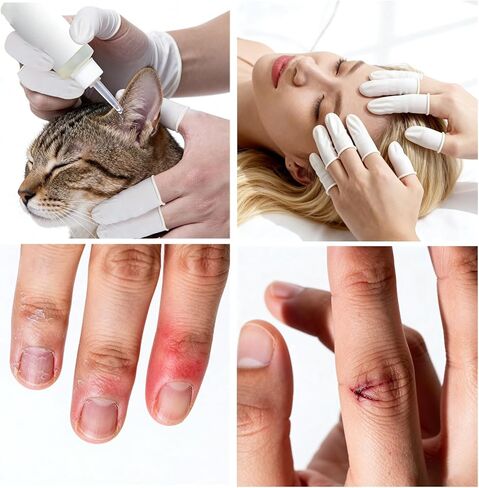 Disposable Latex Finger Cots, Medium Size Waterproof Finger Protectors, Anti-Slip Powder-Free Finger Sleeves for Electronics Repair, Crafting, Beauty Nail Art & Household Use (Approx. 105 PCS) in Saudi Arabia