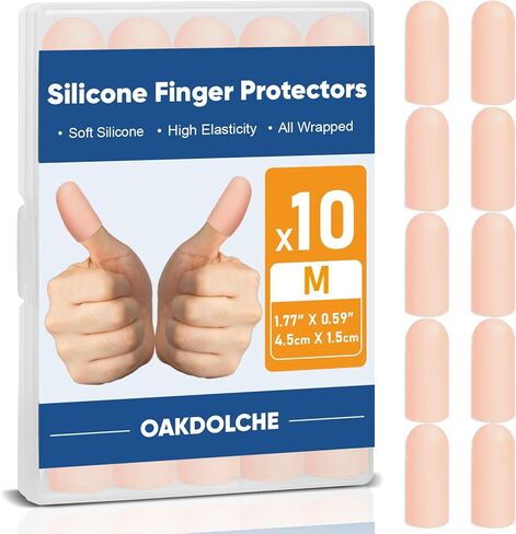 10 قطع من مهود الأصابع الجل، واقيات أصابع السيليكون لحماية إبهام الأصابع، رائعة لالتهاب المفاصل، والتحفيز، والتشقق، والبثور، مسامير القدم، والأظافر وتخفيف الألم (عاري، M) in Kuwait