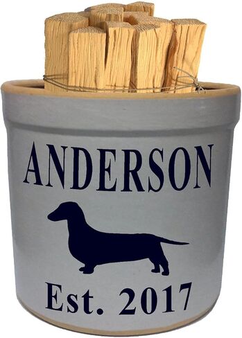 2 Gallon Personalized Stoneware Crock - Dachshund in Saudi Arabia