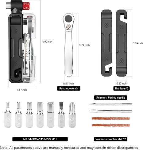 ROCKBROS Bike Tool Kit, Portable Bike Multitool with 7 Magnetic Bits, Ratchet Wrench & CO2 Inflator Nozzle, Bike Tire Repair Kit with Tire Levers for Road and MTB Emergency in Saudi Arabia