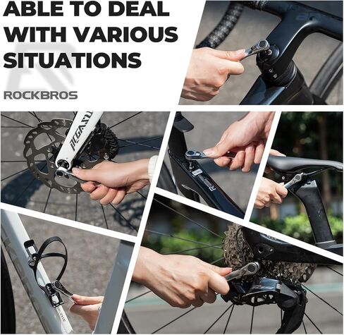 ROCKBROS Bike Tool Kit, Portable Bike Multitool with 7 Magnetic Bits, Ratchet Wrench & CO2 Inflator Nozzle, Bike Tire Repair Kit with Tire Levers for Road and MTB Emergency in Saudi Arabia