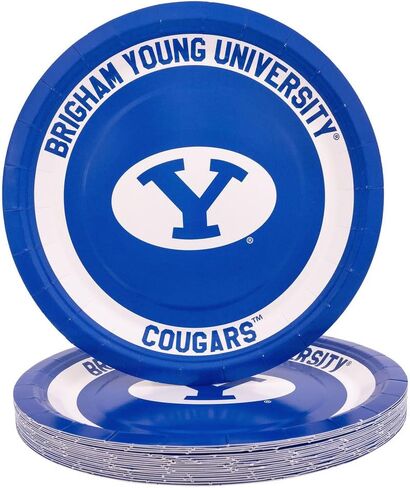 Desert Cactus Brigham Young University Paper Plates BYU Cougars 20 Count 9 inch Round Plates for Tailgates, Parties, Graduation and Events (Design A) in Saudi Arabia