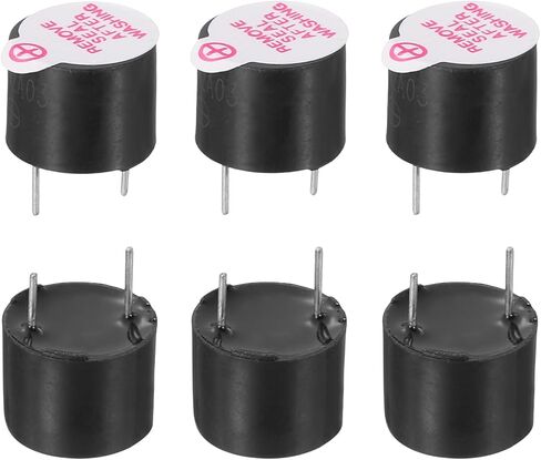 MECCANIXITY 10 Pcs Active Buzzer DC 5V 12x9.5mm 7.6mm Pitch Electric Tone Buzzer Alarm Piezo Beep Sounder Continuous Sound Beep for Computer Physics Circuits Alarm Safety Warehouse House Shop in Saudi Arabia