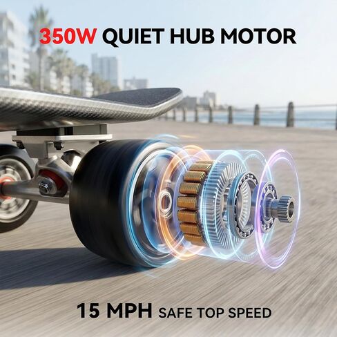 Maxfind MaxOne Electric Skateboard with Remote, Samsung/LG/Sanyo Battery & Hobbywing ESC, 15 MPH Safe Motorized Board for Teens in Kuwait