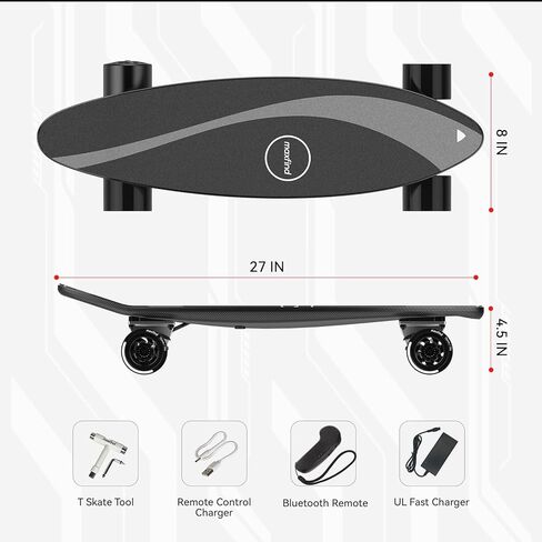 Maxfind MaxOne Electric Skateboard with Remote, Samsung/LG/Sanyo Battery & Hobbywing ESC, 15 MPH Safe Motorized Board for Teens in Kuwait