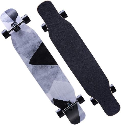 Skateboard 46 Inches Longboard Drop Through Complete Cruiser 8 Layer Maple Wood Skate Boards Deck Long Boards Skateboards for Kids Adults, Beginners, Boys, Girls, Teens (Color : G) in Saudi Arabia