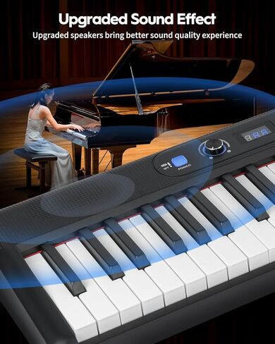STRICH 88 Key Digital Piano Foldable Full Size Electric Keyboard with Semi-Weighted Sensitive Keys, Portable Electric Piano Set for Beginner, Bundle with Sustain Pedal, Headphones, Music Rest, SEP-88F in Saudi Arabia