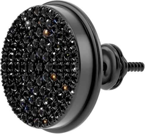 Dazzlingrock Collection Round Black Diamond Hip Hop Unisex 1Pc Stud Earring (0.20 ctw, Color Black, Clarity Opaque) in Black Plated 925 Sterling Silver in Kuwait