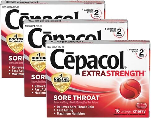 Cepacol Maximum Strength Throat Drop Lozenges, Cherry, 16 Count (Pack of 2) in Kuwait