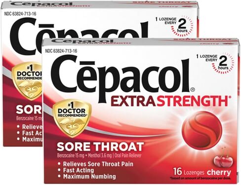 Cepacol Maximum Strength Throat Drop Lozenges, Cherry, 16 Count (Pack of 2) in Kuwait