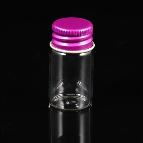 12pcs 7ml Glass Storage Bottles with Aluminum Screw Caps, Medical Grade Sealed Ink Vials, Rosy Red Lid, Includes 1 Plastic Carrying Box for Laboratory and Essential Oil Use in Saudi Arabia