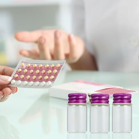 12pcs 7ml Glass Storage Bottles with Aluminum Screw Caps, Medical Grade Sealed Ink Vials, Rosy Red Lid, Includes 1 Plastic Carrying Box for Laboratory and Essential Oil Use in Saudi Arabia