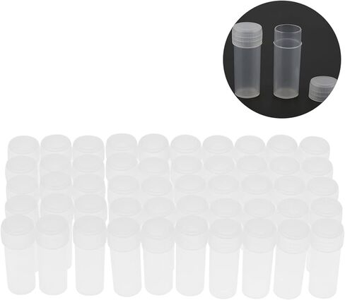 Haofy 5ml White PE Sample Bottles - 50-Pack Transparent Leakproof Containers for Cosmetics, Pharmaceuticals, Lab Use in Saudi Arabia