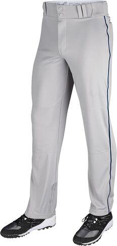 CHAMPRO Boys' Triple Crown Open Bottom Youth Baseball Pants, White, Navy Pipe, Large in Saudi Arabia