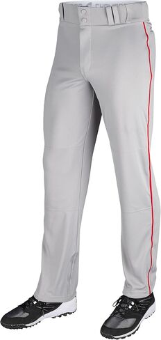 CHAMPRO Boys' Triple Crown Open Bottom Youth Baseball Pants, White, Navy Pipe, Large in Saudi Arabia