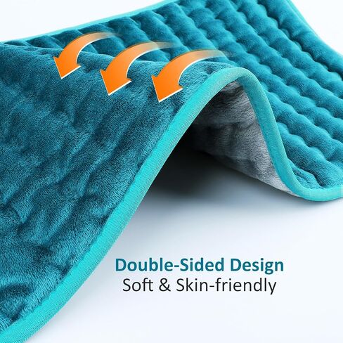 Heating pad for Back/Shoulder/Neck/Leg Pain Relief, Heating Pads for Period Cramps, 6 Fast Heating Settings, Auto-Off, Machine Washable, Birthday Gifts for Women Mom, Extra Large 12"x24", Blue in Saudi Arabia