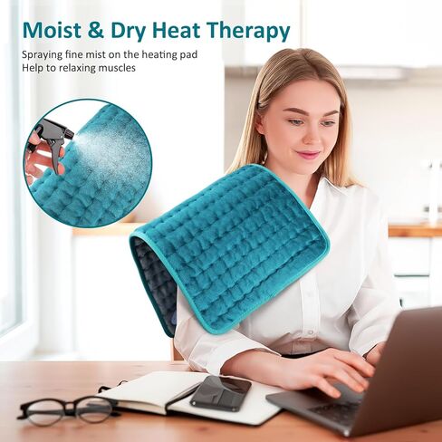Heating pad for Back/Shoulder/Neck/Leg Pain Relief, Heating Pads for Period Cramps, 6 Fast Heating Settings, Auto-Off, Machine Washable, Birthday Gifts for Women Mom, Extra Large 12"x24", Blue in Saudi Arabia