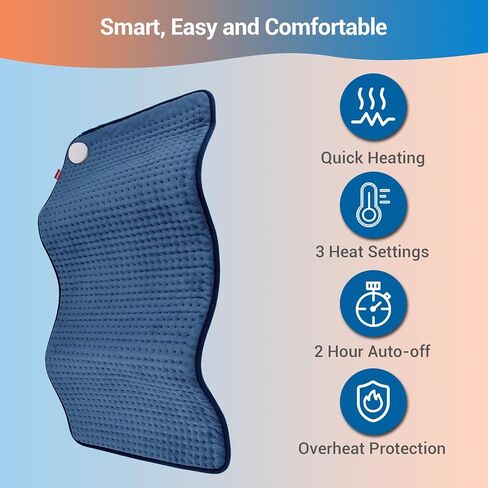 Comfytemp Extra Large Heating Pad, 33''x 17'' King Size Electric Heating Pads for Full Back/Neck/Shoulder/Abdomen, Moist/Dry Heated Pad & Auto Shut Off, Warm Christmas Birthday gifts for Men Women Mom in Saudi Arabia