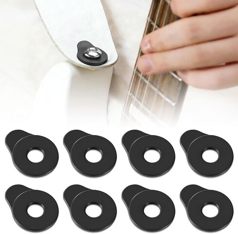 8PCS Rubber Guitar Strap Locks, Black Anti-Slip & Noise-Free Strap Retainers Quick Fit for Electric/Acoustic/Bass/Ukulele, Tool-Free Installation, Soft Lightweight Strap Buttons for Guitar Enthusiasts in Saudi Arabia