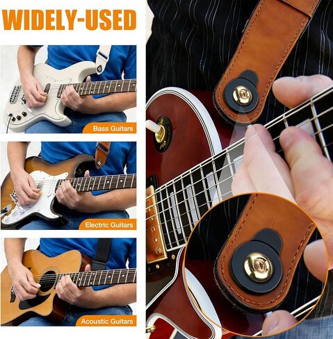 8PCS Rubber Guitar Strap Locks, Black Anti-Slip & Noise-Free Strap Retainers Quick Fit for Electric/Acoustic/Bass/Ukulele, Tool-Free Installation, Soft Lightweight Strap Buttons for Guitar Enthusiasts in Saudi Arabia