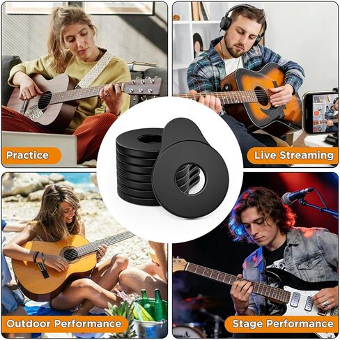 8PCS Rubber Guitar Strap Locks, Black Anti-Slip & Noise-Free Strap Retainers Quick Fit for Electric/Acoustic/Bass/Ukulele, Tool-Free Installation, Soft Lightweight Strap Buttons for Guitar Enthusiasts in Saudi Arabia
