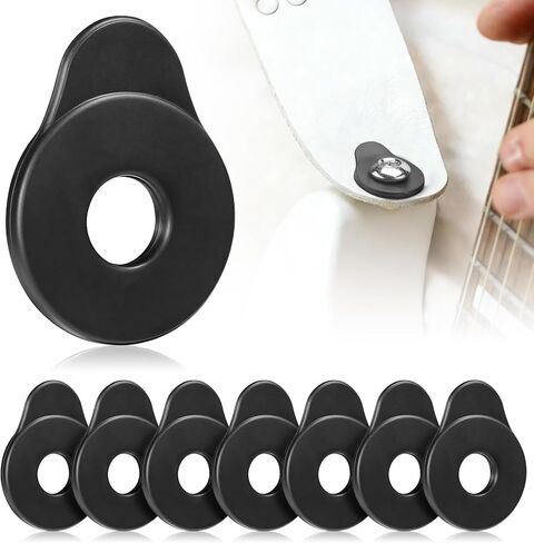 8PCS Rubber Guitar Strap Locks, Black Anti-Slip & Noise-Free Strap Retainers Quick Fit for Electric/Acoustic/Bass/Ukulele, Tool-Free Installation, Soft Lightweight Strap Buttons for Guitar Enthusiasts in Saudi Arabia