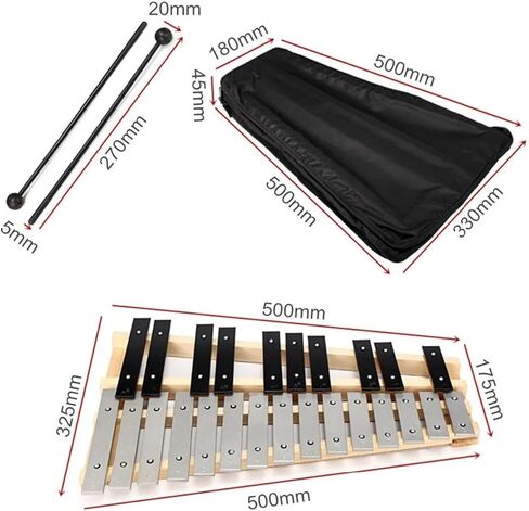 Xylophone 25 Note Glockenspiel Xylophone Musical Instruments Mallet Percussion Wood Piano Beginners in Saudi Arabia