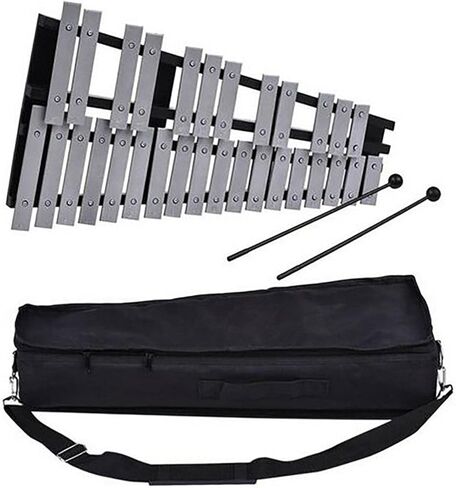 32 Notes Foldable Glockenspiel Xylophone Vibraphone Includes 2 Mallets And in Saudi Arabia