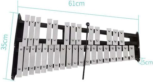 32 Notes Foldable Glockenspiel Xylophone Vibraphone Includes 2 Mallets And in Saudi Arabia