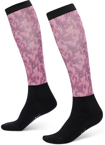 Kerrits Kids Dual Zone Equestrian Tall Boot Socks – Kids Knee-High Horse Riding Socks with Foot Cushion & Horse Print in Saudi Arabia